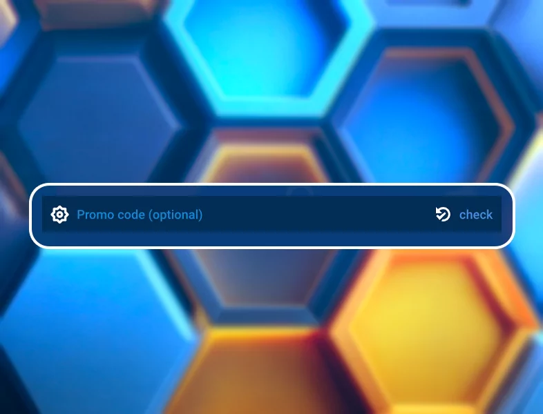 Fill in the field for entering a promo code