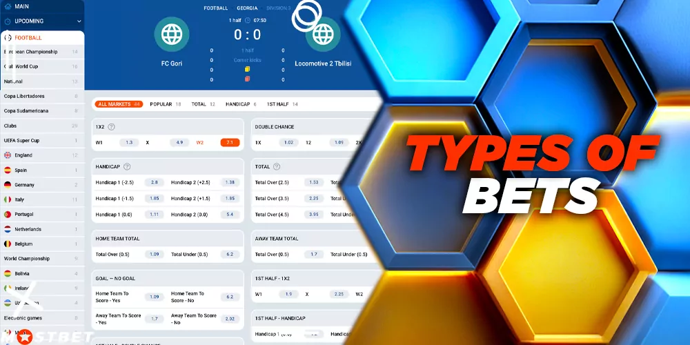 Types of bets on sporting events